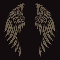 Vintage angel wings illustration vector logo design