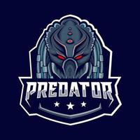 logotipo de juego de esport de depredador de jugador profesional vector