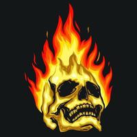 Skull fire vector illustration