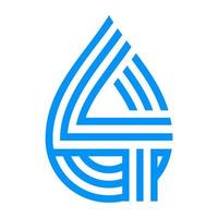logotipo de ilustración simple agua y número 4 vector