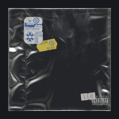 Realistic plastic wrap overlay for album cover art. shrink wrapped plastic sleeve for cover art vector mockup