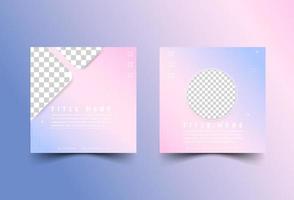 social media post template soft pink gradient vector