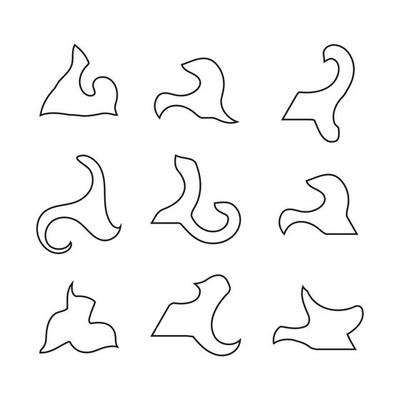 set of hand drawn hand icon logo various shapes and doodle objects purpose vector stock illustration