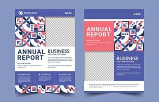 Flat Geometric Report Cover Template vector