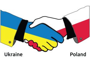 Ukraine Handshake with Poland png