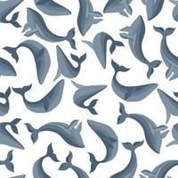 Elegant seamless pattern with whales. vector