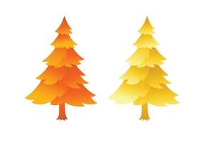 pine tree golden color vector illustration