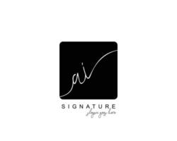 monograma de belleza ai inicial y diseño de logotipo elegante, logotipo de escritura a mano de firma inicial, boda, moda, floral y botánica con plantilla creativa. vector