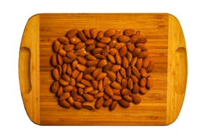 Pattern Organic almond nut raw peeled as background, top view. Healthy snack or for vegetarians. png