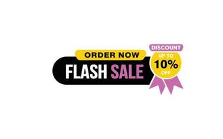 10 Percent flash sale offer, clearance, promotion banner layout with sticker style. vector