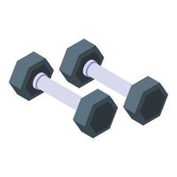 Dumbbells icon, isometric style vector