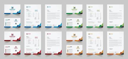 Corporate branding identity design includes Business Card, Invoices, Letterhead Designs, and Modern stationery packs with Abstract Templates vector