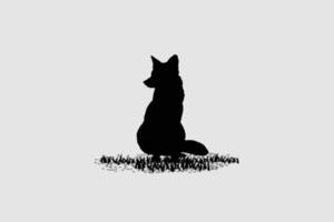 Vector fox shape shadow or fox logo icon