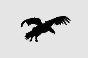 Eagle Logo, an eagle icon flying up. Shadow of an eagle, a black shape vector