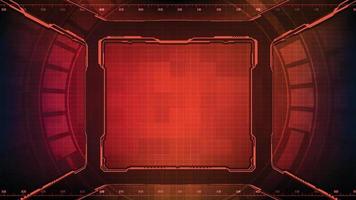 abstract futuristic background of red glowing technology sci fi frame hud ui vector