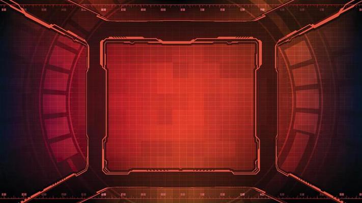 abstract futuristic background of red glowing technology sci fi frame hud ui