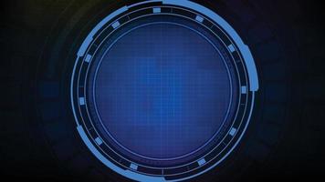 abstract futuristic background of blue circle round glowing technology sci fi frame. hud ui vector