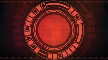 abstract futuristic background of red circle round glowing technology sci fi frame. hud ui vector