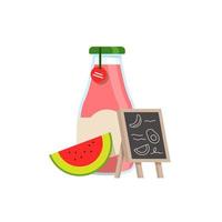 watermelon juice,flat design icon vector illustration
