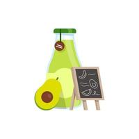 avocado juice,flat design icon vector illustration