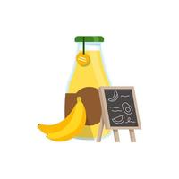 banana juice,flat design icon vector illustration