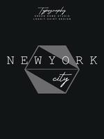 diseño de camiseta con logotipo de tipografía minimalista urbana de la ciudad de nueva york vector