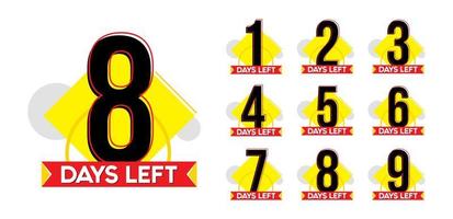 Countdown left days label Design Template vector