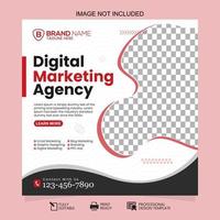 diseño de plantilla de publicación de agencia de marketing digital en redes sociales vector