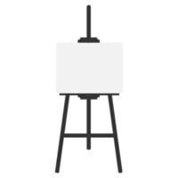 An easel with a blank canvas, isolated on a white background. Vector illustration