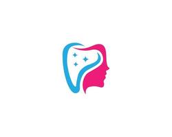diseño simple de logotipo oral y facial con concepto de vector de símbolo de dientes y cara.