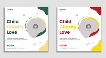 Child charity social media and web banner template