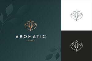 linear template logo symbols with lotus on a nude background vector