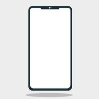 Modern Frameless Smartphone Mockup Isolated on White Background, Front View. Vector Illustration