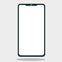 Modern Frameless Smartphone Mockup Isolated on White Background, Front View. Vector Illustration