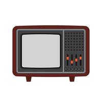 Vector abstract flat stock modern graphic illustration of old retro vintage television tv isolated, 90 vintage print concept, retro vector design. 80s, 90s clipart design concept. Graphic sign.