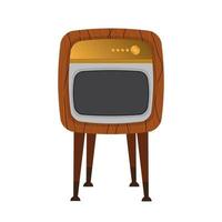 Vector abstract flat stock modern graphic illustration of old retro vintage wooden televisions tv on legs isolated, 90s vintage print concept, retro vector design. 80s, 90s clipart design concept