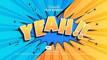 Comic text effect style. Editable text effect with bubble text cartoon theme. vector