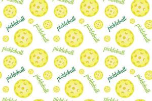 Pattern with bright yellow pickleball balls. Backdrop for banners, print for sportswear, paper, fabrics, backgrounds. Emblem for pickleball sports club vector
