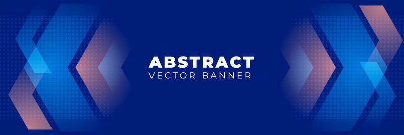 Blue background abstract horizontal banner vector, template design with copy space
