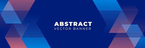 vector de banner horizontal abstracto de fondo azul, diseño de plantilla con espacio de copia