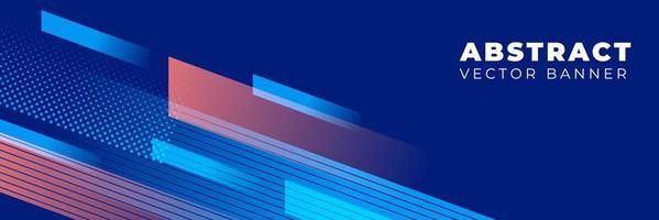 Blue background abstract horizontal banner vector, template design with copy space vector