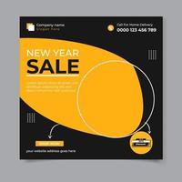 New year sale social media post design vector