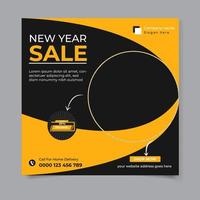 New year sale social media post design vector