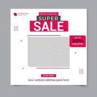 diseño de publicación de redes sociales de super venta de nueva llegada vector