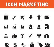 Marketing icon set vector stock