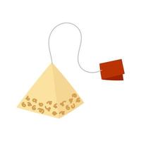 Pyramid tea bag. Hand drawn flat style design. Isolated vector illustration