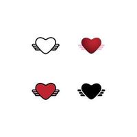 Heart Shaped Icon With Wing vector