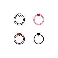 Ring Icon With Heart Shape accessories vector