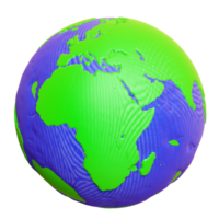 3d planeta tierra de plastilina aislado. icono de juguete de arcilla de palabras, concepto del día de la tierra, ilustración de presentación en 3d