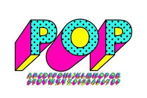 Retro pop art alphabet vector